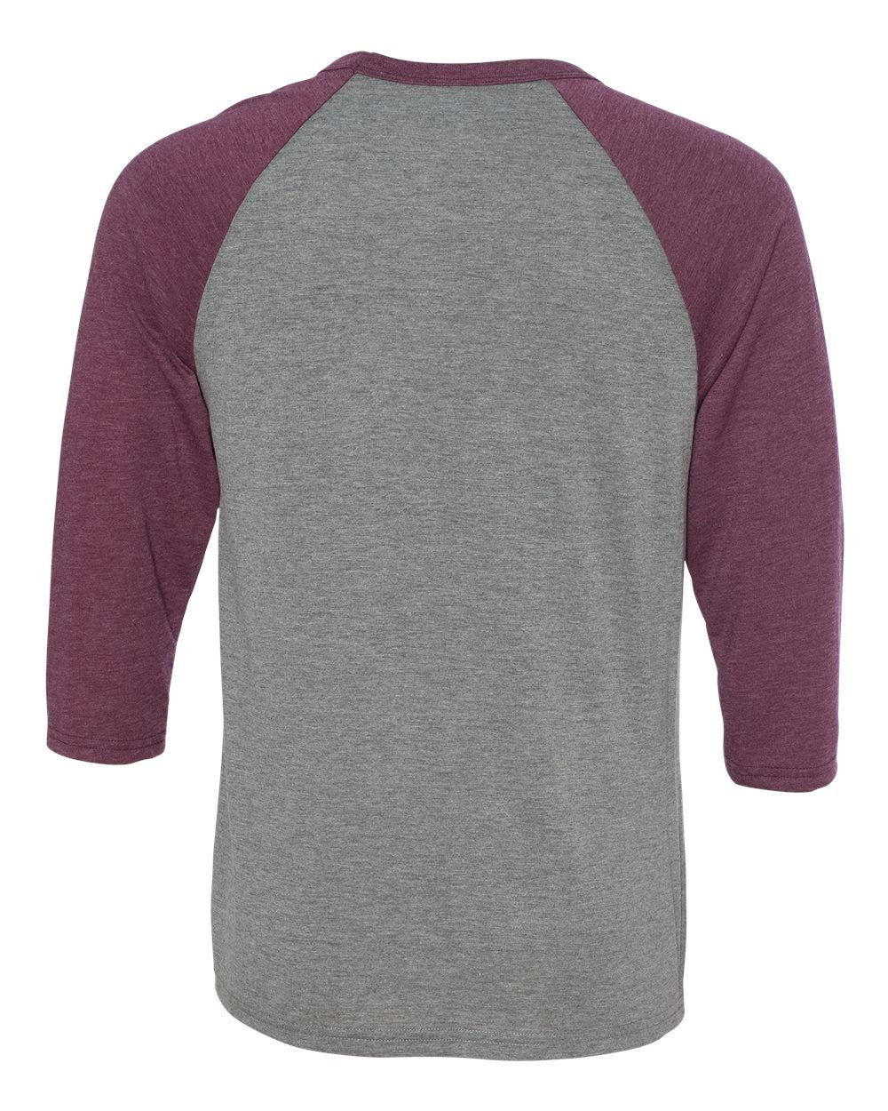 Unisex 34-Sleeve Baseball T-Shirt - gRY cHR BLK TRB - S(D0102H7Wg5T)