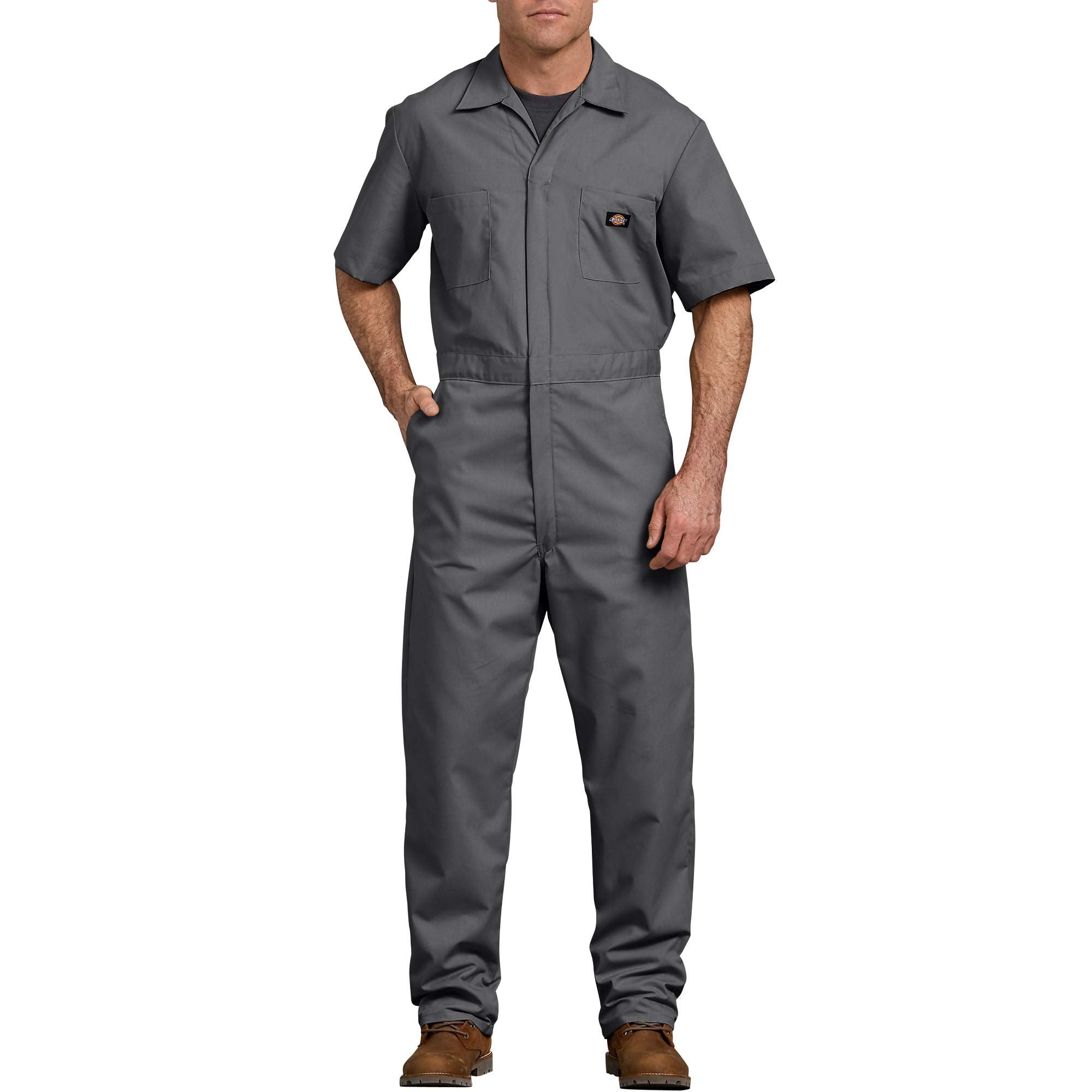 Dickies mens Short-sleeve overalls and coveralls workwear apparel, Gray, Large US