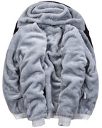 MACHLAB Men's Pullover Winter Workout Fleece Hoodie Jackets Full Zip Wool Warm Thick Coats Dark Blue#63 M