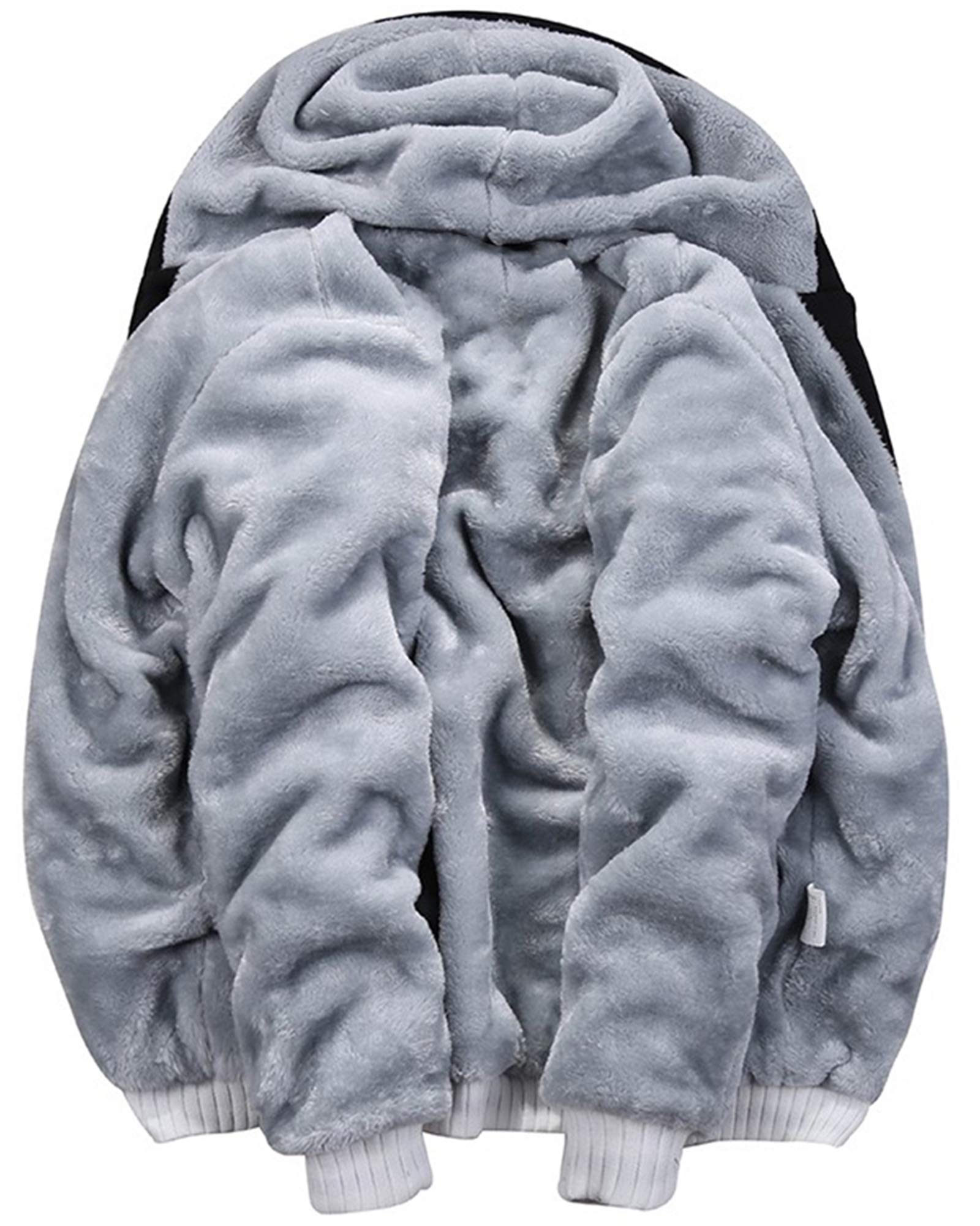 MACHLAB Men's Pullover Winter Workout Fleece Hoodie Jackets Full Zip Wool Warm Thick Coats Dark Blue#63 M