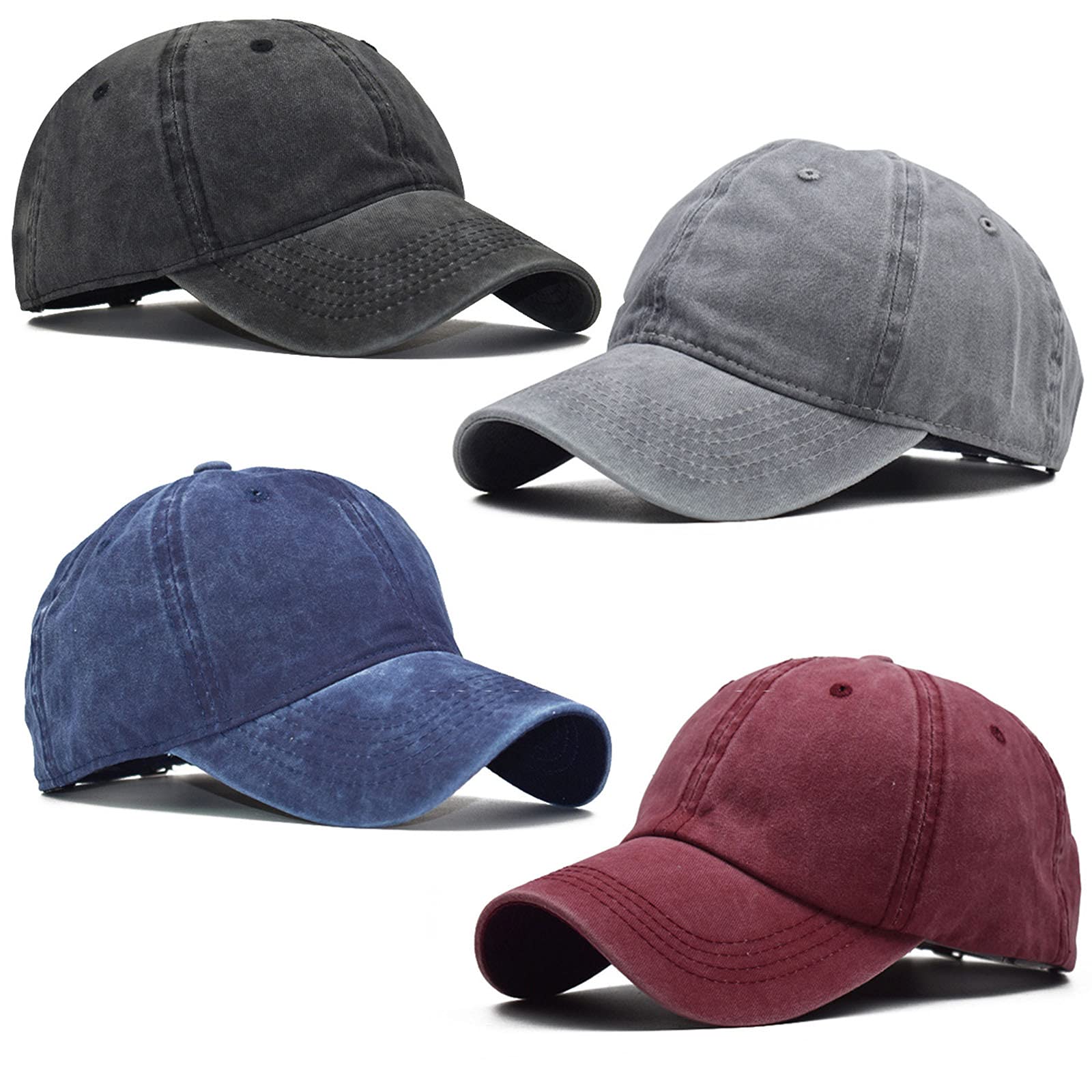 4 Pieces Toddler Baseball Hat Kid Toddler Baseball cap Washed cotton Washed Adjustable caps Hats for Toddler Boys girls (color 1