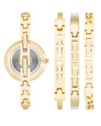 Anne Klein Women's Japanese Quartz Dress Watch with Metal Strap, Gold, 4.5 (Model: AK/1470WTST)