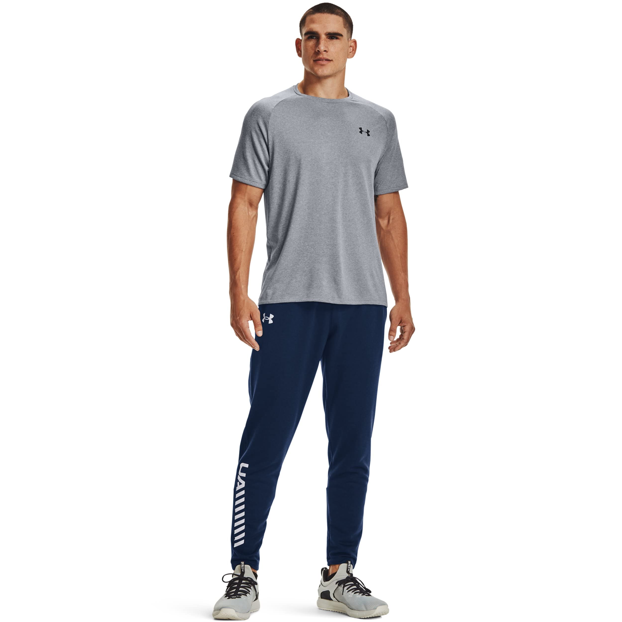 Under Armour Men's Tech 2.0 Short-Sleeve T-Shirt, Steel Light Heather (036)/Black, Large Tall