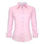 Alex Vando Womens Dress Shirts Regular Fit Long Sleeve Stretch Work Shirt,Pink,S