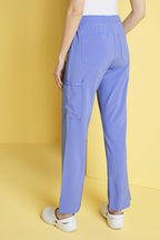 Dickies EDS Essentials Scrubs for Women, Drawstring Cargo Scrub Pants with Four-Way Stretch and Moisture Wicking DK010, L, Ciel