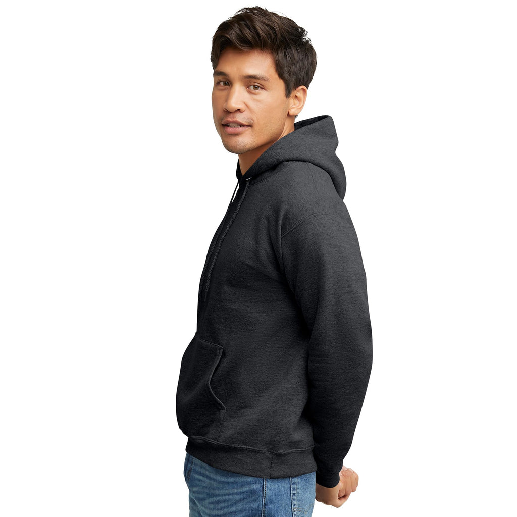 Hanes mens Pullover Ecosmart Hooded Sweatshirt Hoody, Charcoal Heather, Medium US