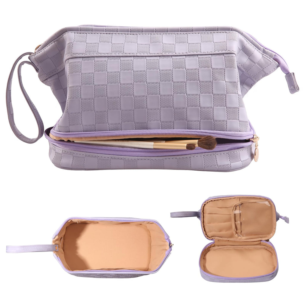 Abiudeng Large Makeup Bag,Waterproof Cosmetic Bag,Make up Travel Bag Essentials,Cute Travel Toiletry Bag for Women Makeup Bag Or