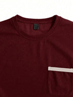 Indoprimo MenS Polyester T Shirt With Pocket Half Sleeves Round Neck Line Solid Pattern Loose Fit Classic Style And Standard Le