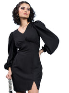 Ketch WomenS Polyester Sheath Mini Dress (Khj6000590_Black