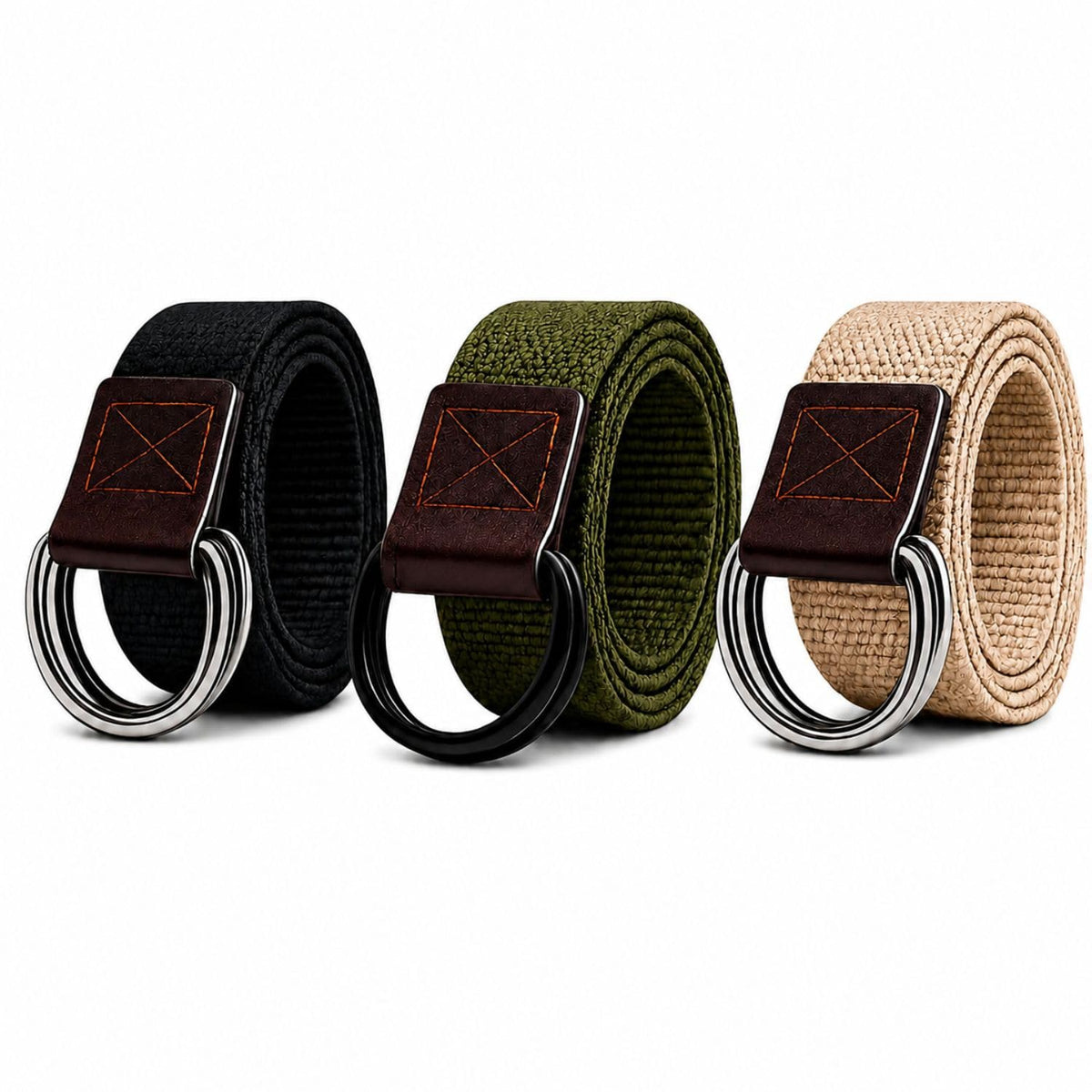 Niddleman Unisex Canvas DRing Belt | Adjustable Cotton Web Belt With Double Metal Ring Buckle | Casual Fabric Belt For Men & Wo 26