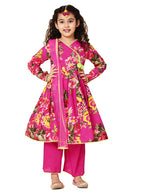 A.T.U.N. Girls Floral Printed Anarkali Palazzo Set