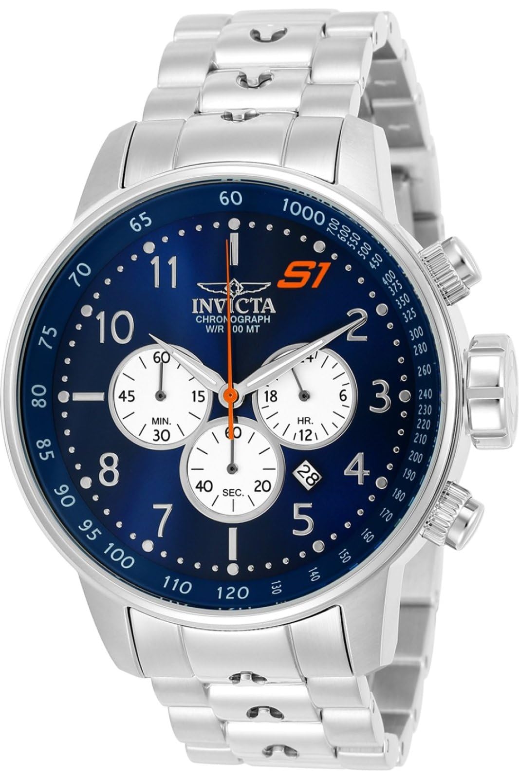 Invicta Men's S1 Rally Stainless Steel Quartz Watch with Stainless-Steel Strap, Silver, 22 (Model: 23080)