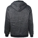 Plus Size S-5XL Marled Heavyweight Fleece Hoodie for Men Sherpa Lined Full Zip up Long Sleeve Winter Jacket Coat (Charcoal, XL)