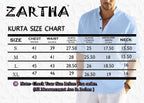 Zartha MenS Regular Fit Solid Pattern Cotton Blend Kurta With Spread Collar Long Sleeve And Standard Length | Shirt For Man Sky