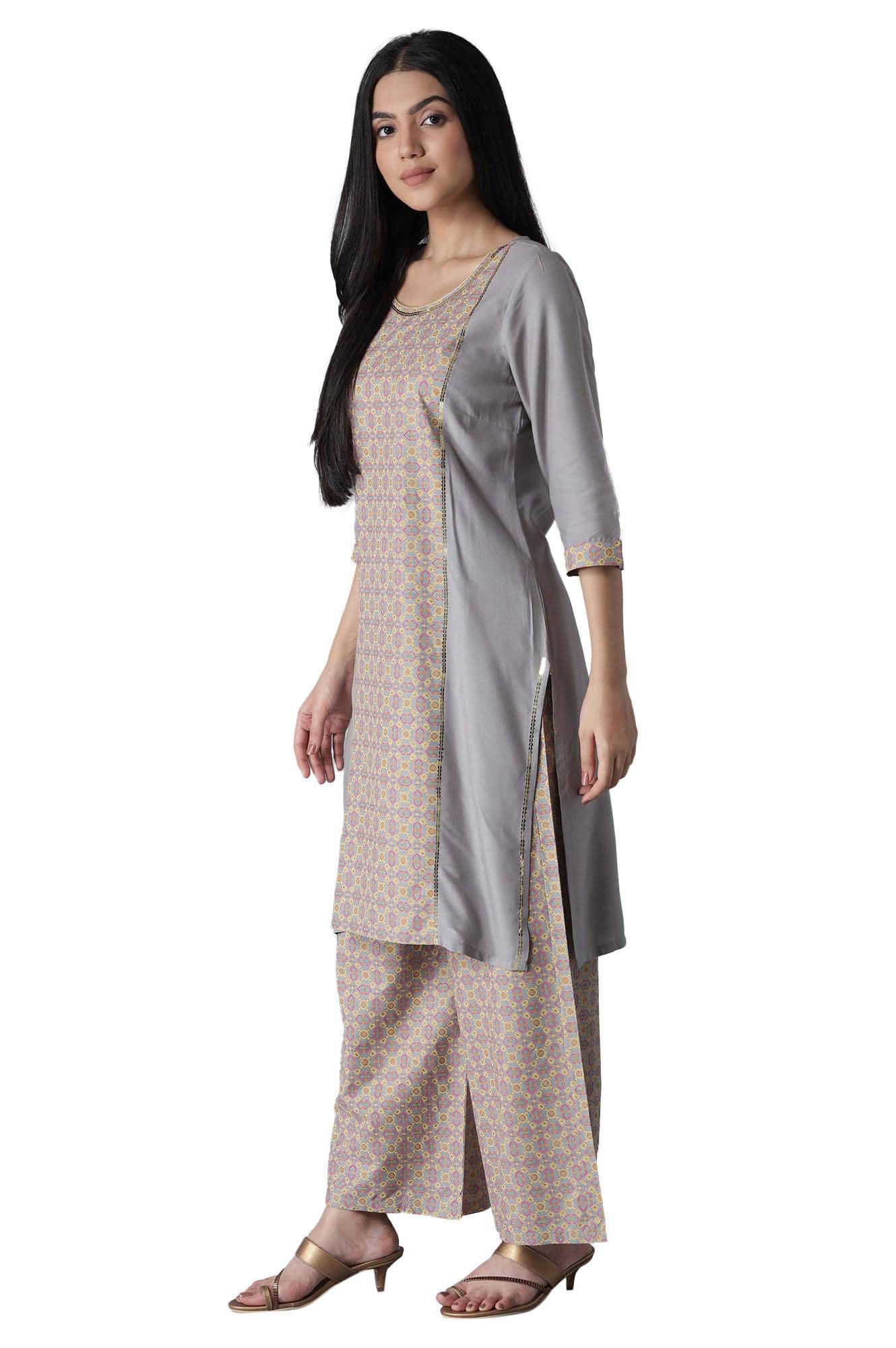 Aurelia Womens Viscose Kurta-Straight Palazzo
