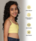 Kyda Kids Girls Antibacterial Cotton Solid Non Padded, Beginners Bra For Girls