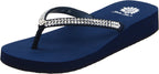 Yellow Box womens Jello Flip Flop, Navy, 8 US