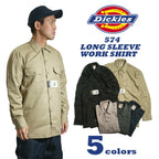 Dickies Mens Long Sleeve Work Shirt, Silver, Small