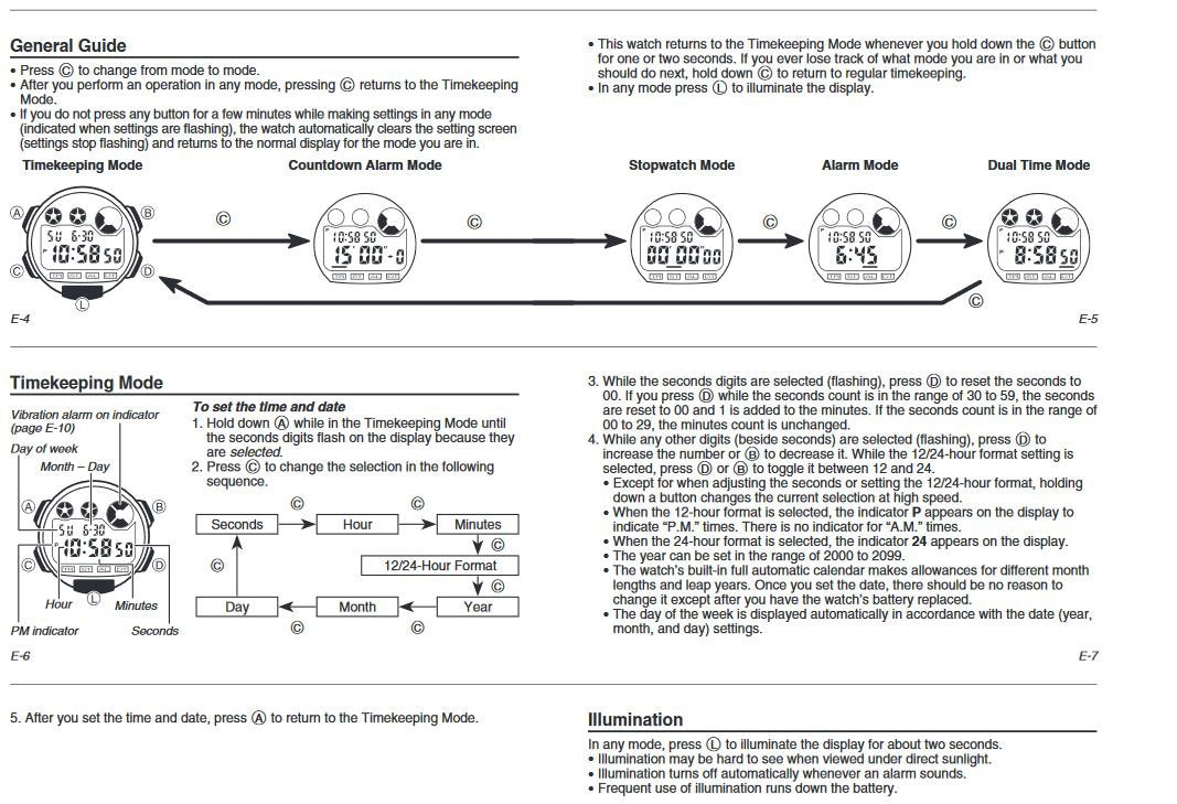 Casio Men's W735H-1AVCF Super Illuminator Black Watch