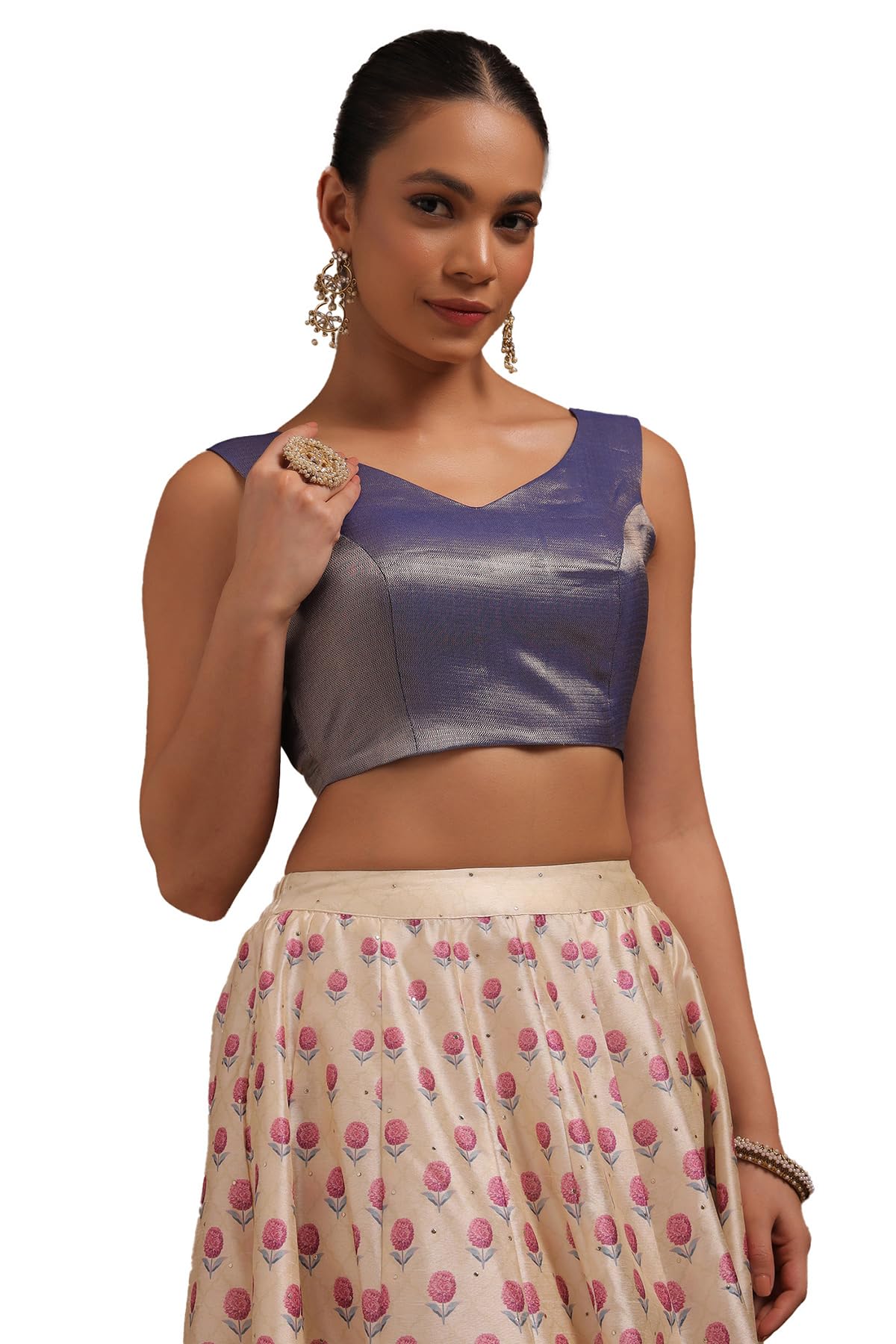 Soch Women Tussar Chevron Padded Blouse