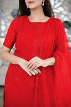 Fashion Basket Georgette Kurta Set With Dupatta For Women