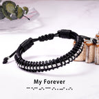 Birthday Gifts for Men Morse Code Bracelets Gifts for Him Boyfriend Husband I Love You Gifts Anniversary Birthday Adjustable Lea