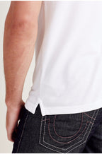 True Religion Men's Crafted with Pride Polo, White with Black Piping, XXL