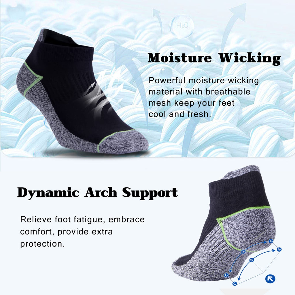 Kodal Copper Ankle Socks, Athletic Low Cut Running Socks for Men Women, Moisture Wicking, Odor Control, Breathable for Sweaty Fe