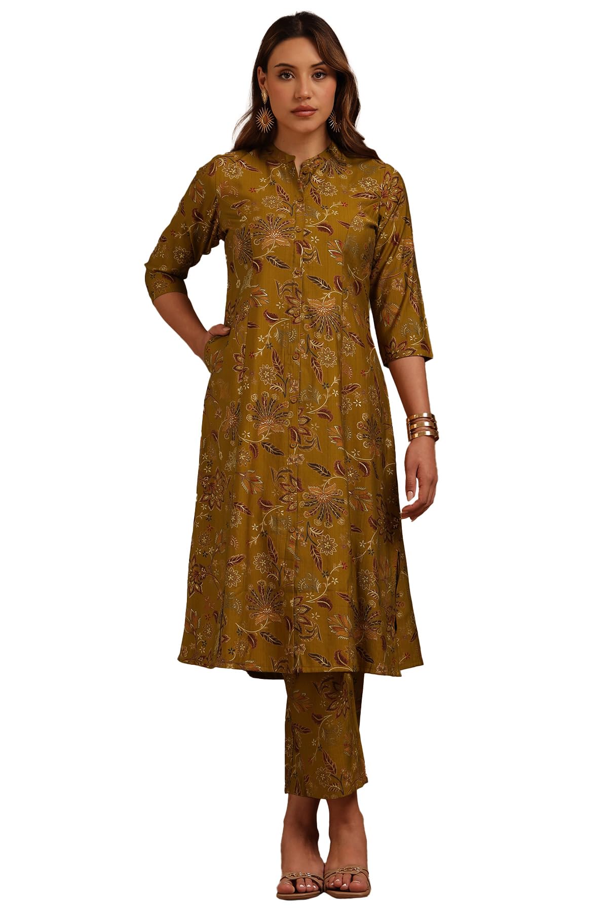 Soch Women Art Silk Floral Print Pant