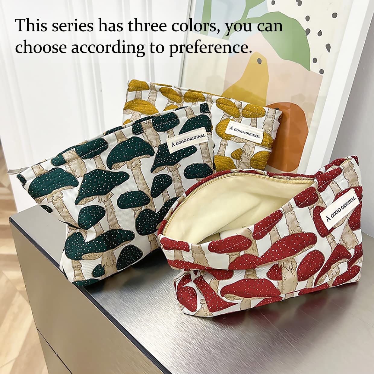 STARDW Cute Makeup Bag Aesthetic Cosmetic Bags for Women Girls, Travel Toiletry Bag Large Capacity Zipper Makeup Pouch, Purse