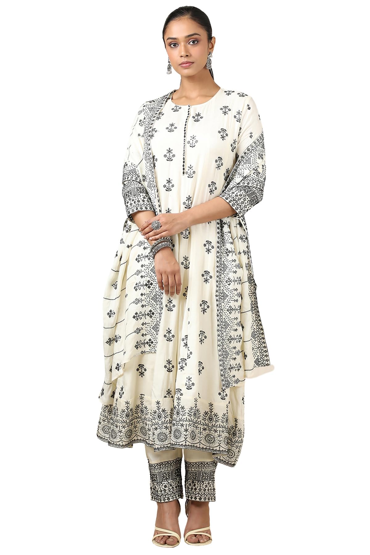 Soch Women Muslin Embroidered Suit Set with Thread Work