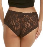 hanky panky Signature Lace Boyshort (4812P),Large,Chocolat Noir
