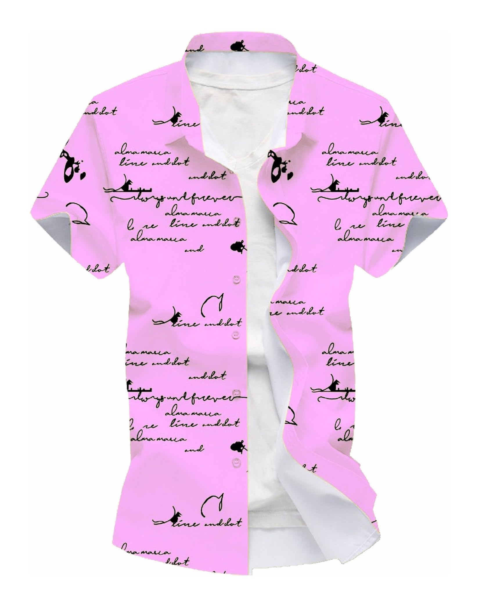Kadiyu BoyS Lycra Blend Shirt With Half Sleeves Round Collar Neck Botton Down Closure Printed Pattern Relaxed Fit And Standard