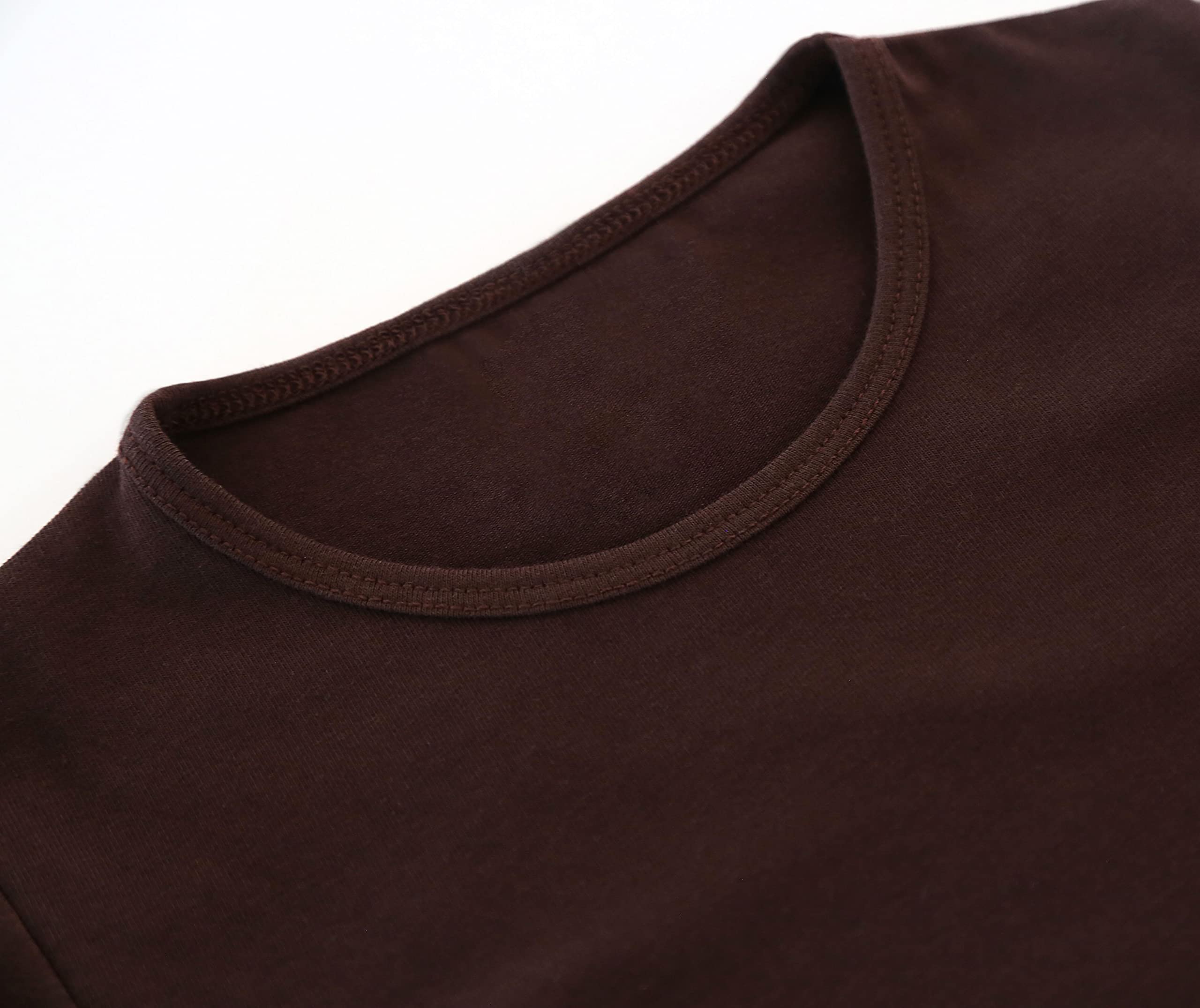 Lilax Girls' Basic Long Sleeve Round Neck Cotton T-Shirt 12 Brown