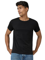 XYXX Mens Solid Regular Fit T-Shirt (XY_CR15_Tshirt_1_Black