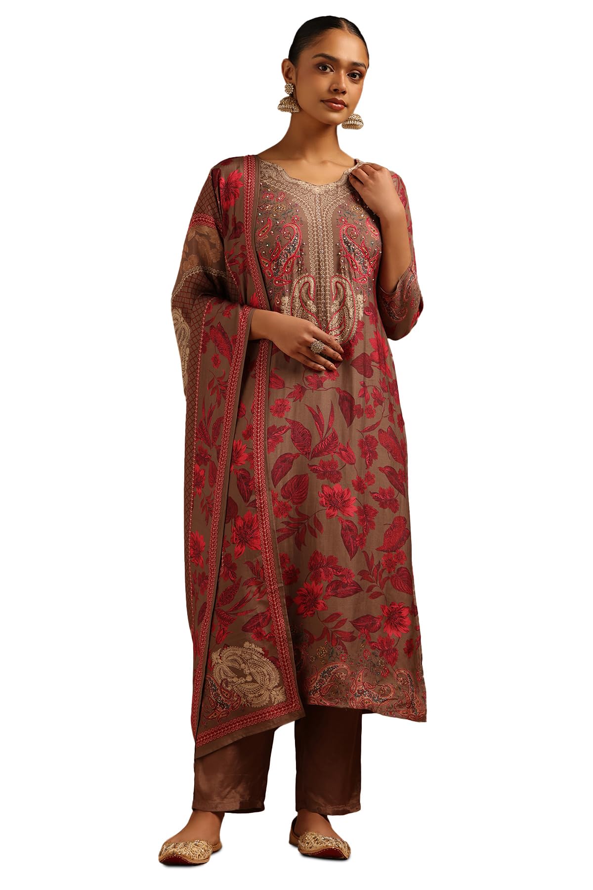 Soch Women Muslin Embroidered Salwar Suit Set