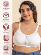 NYKD (NYB101 Cotton Non Padded & Non Wired Everyday Bra for Women | M-Frame Structure for Bounce Control with Full Coverage & Su