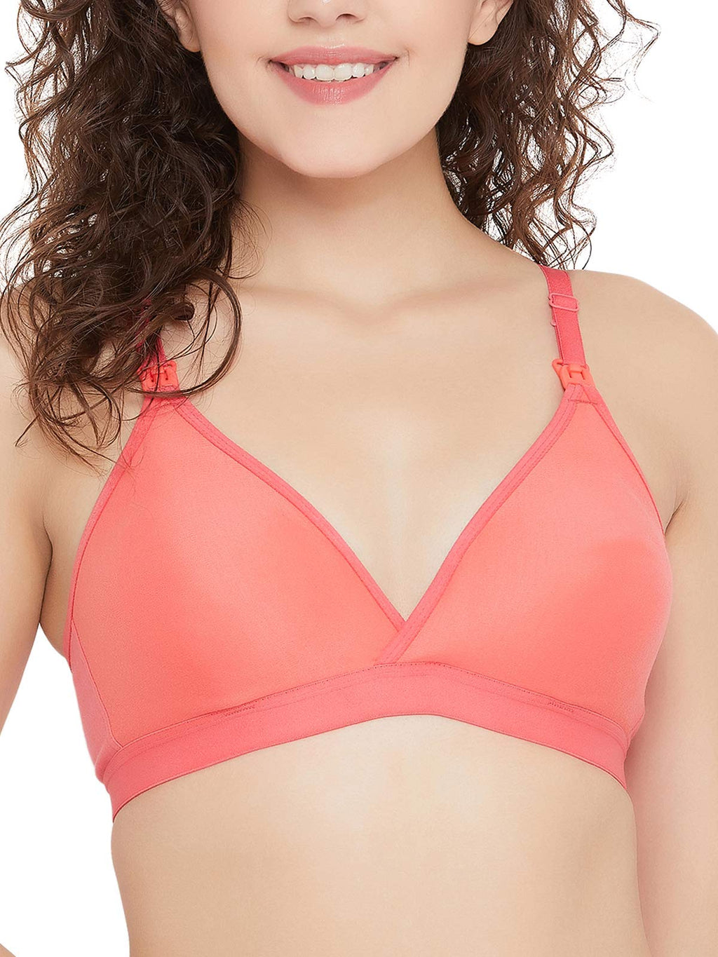 Clovia Womens Non-Padded Non-Wired Maternity/Feeding Bra (BR2085P14_Pink_32B)