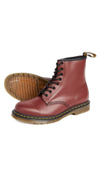 Dr. Martens Unisex 1460 Smooth Leather 8 Eye Boot, Cherry Red, 12 Women/11 Men