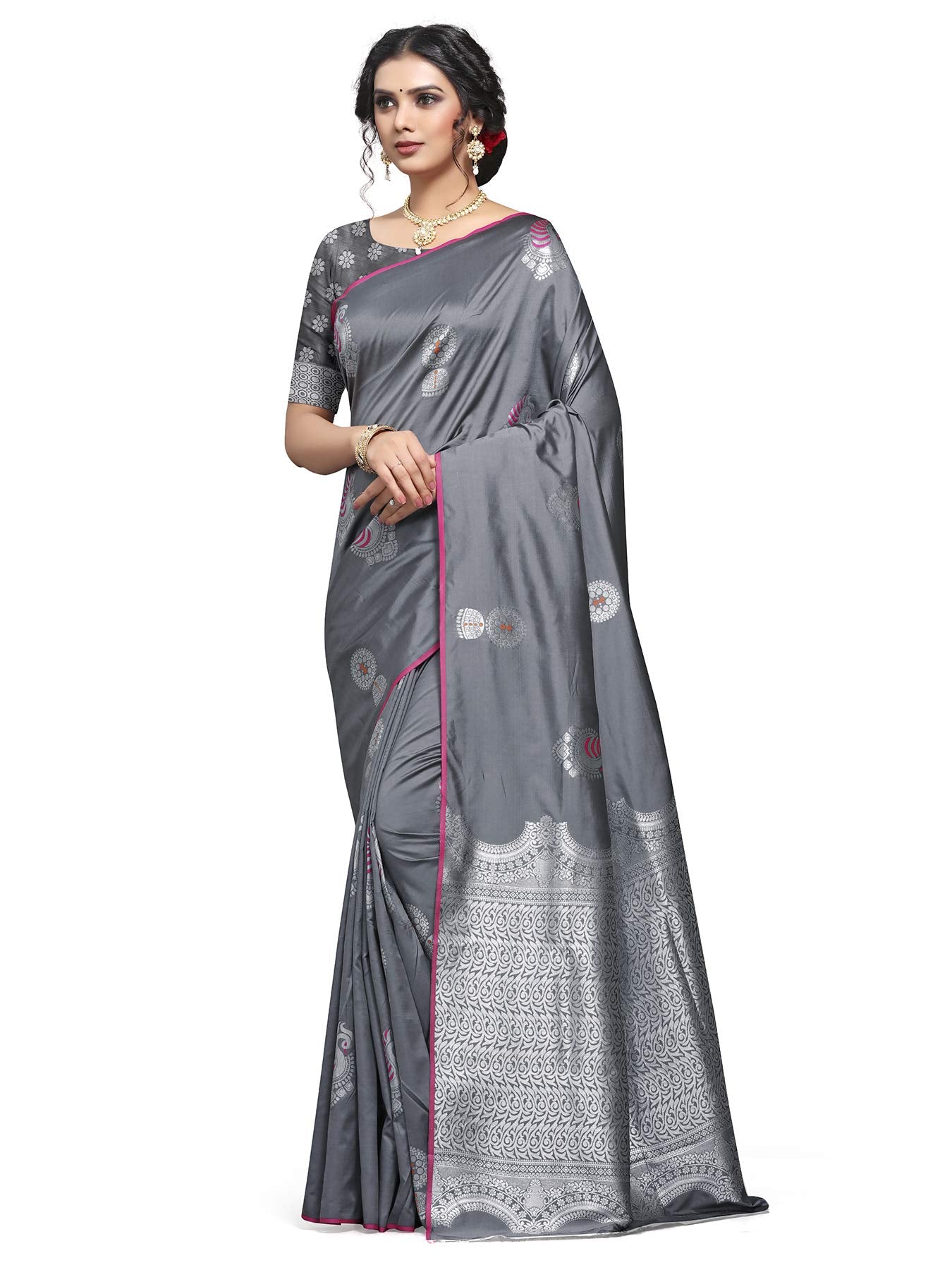 Shiv Textiles Women Banarasi Silk Saree.