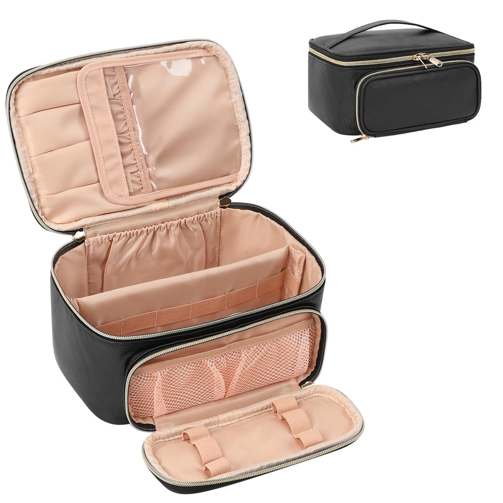 OCHEAL Makeup Bag, Multifunctional Make Up Bags with Zipper Pouch Large Compact Makeup Bag Organizer for Women Girls Cosmetics T
