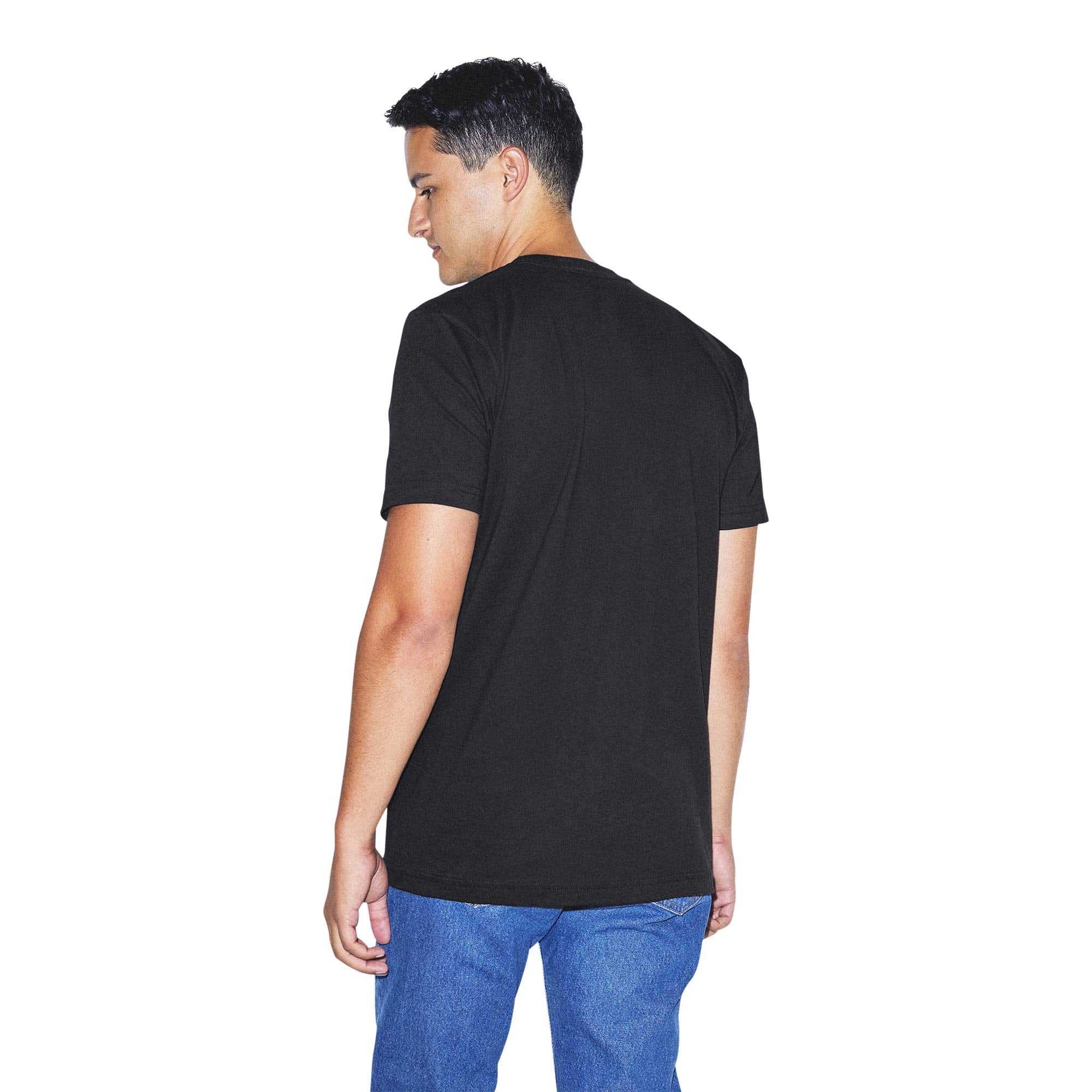 American Apparel mens Organic Fine Jersey Crewneck Short Sleeve T-shirt T Shirt, Black, Medium US