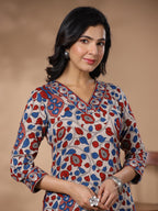 ANNI DESIGNER Ladies Cotton Blend Kurta & Trousers, cream, M