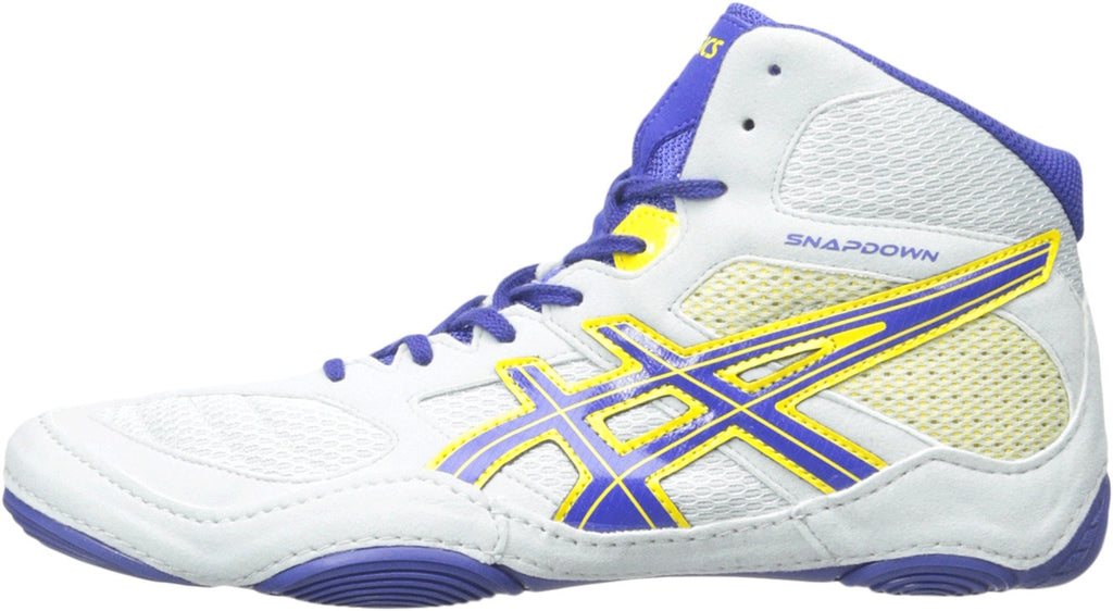 ASICS Men's Snapdown Wrestling Shoe, Grey/True Blue/Sunflower, 12 M US