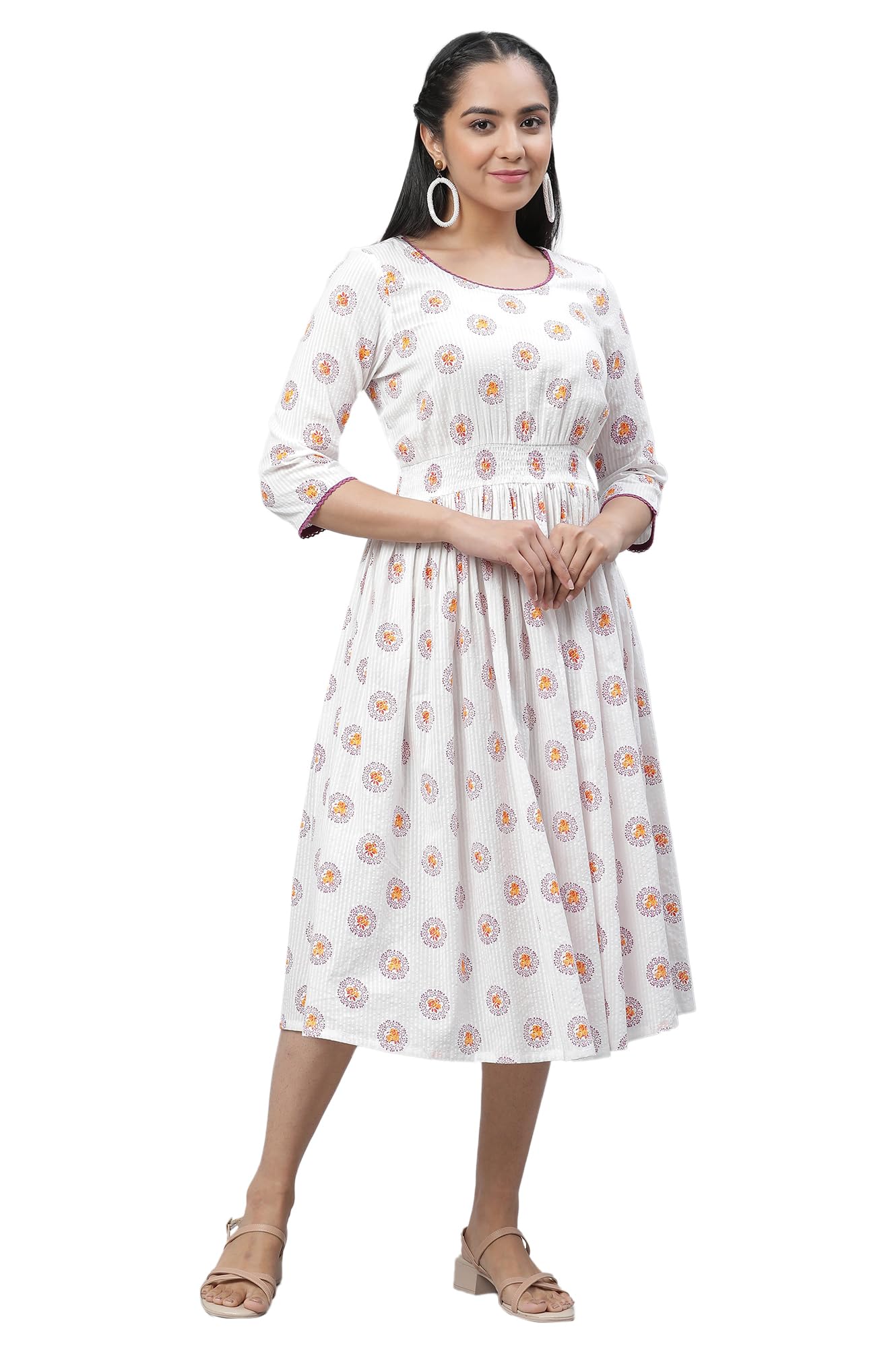 Aurelia Women Cotton Dress 23AUA14499-507269-White-XL