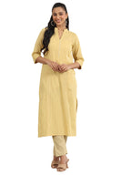 Libas WomenS Cotton Stripes Regular Kurtas (29328Or Yellow