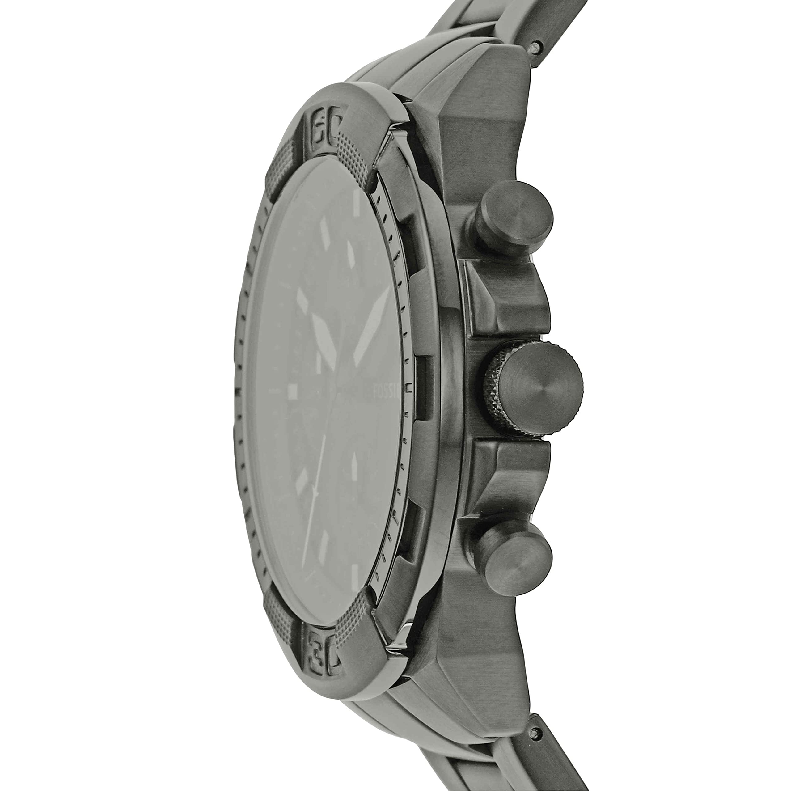 Fossil Men's Bronson Quartz Stainless Steel Chronograph Watch, Color: Smoke (Model: FS5852)