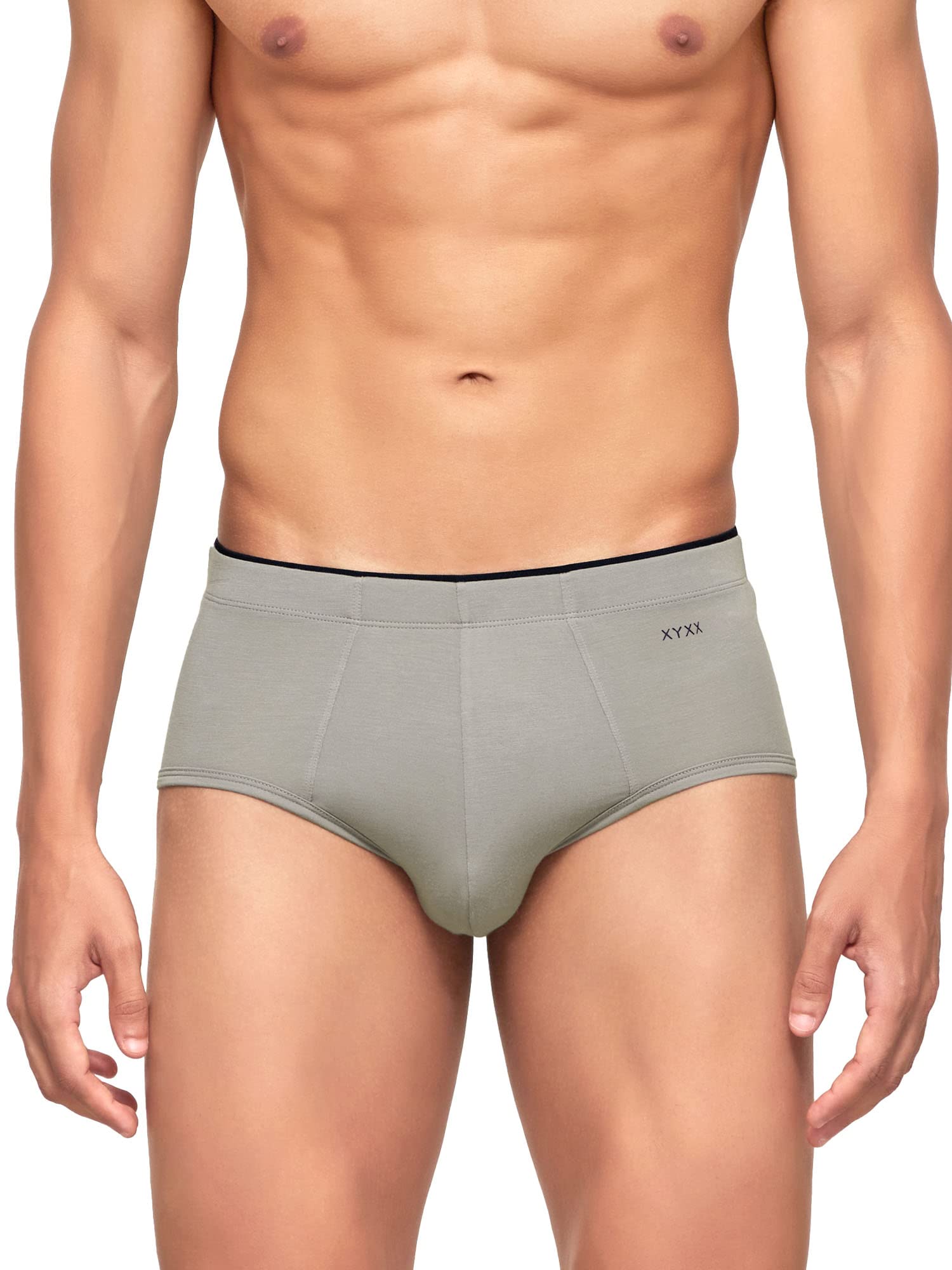 XYXX Mens Underwear Uno IntelliSoft Antimicrobial Micro Modal Brief Pack of 5 (Heather Grey ; Heather Grey ; Heather Grey ; Cor