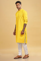Be Active MenS Cotton Regular Fit Kurta (C-399-3_Yellow