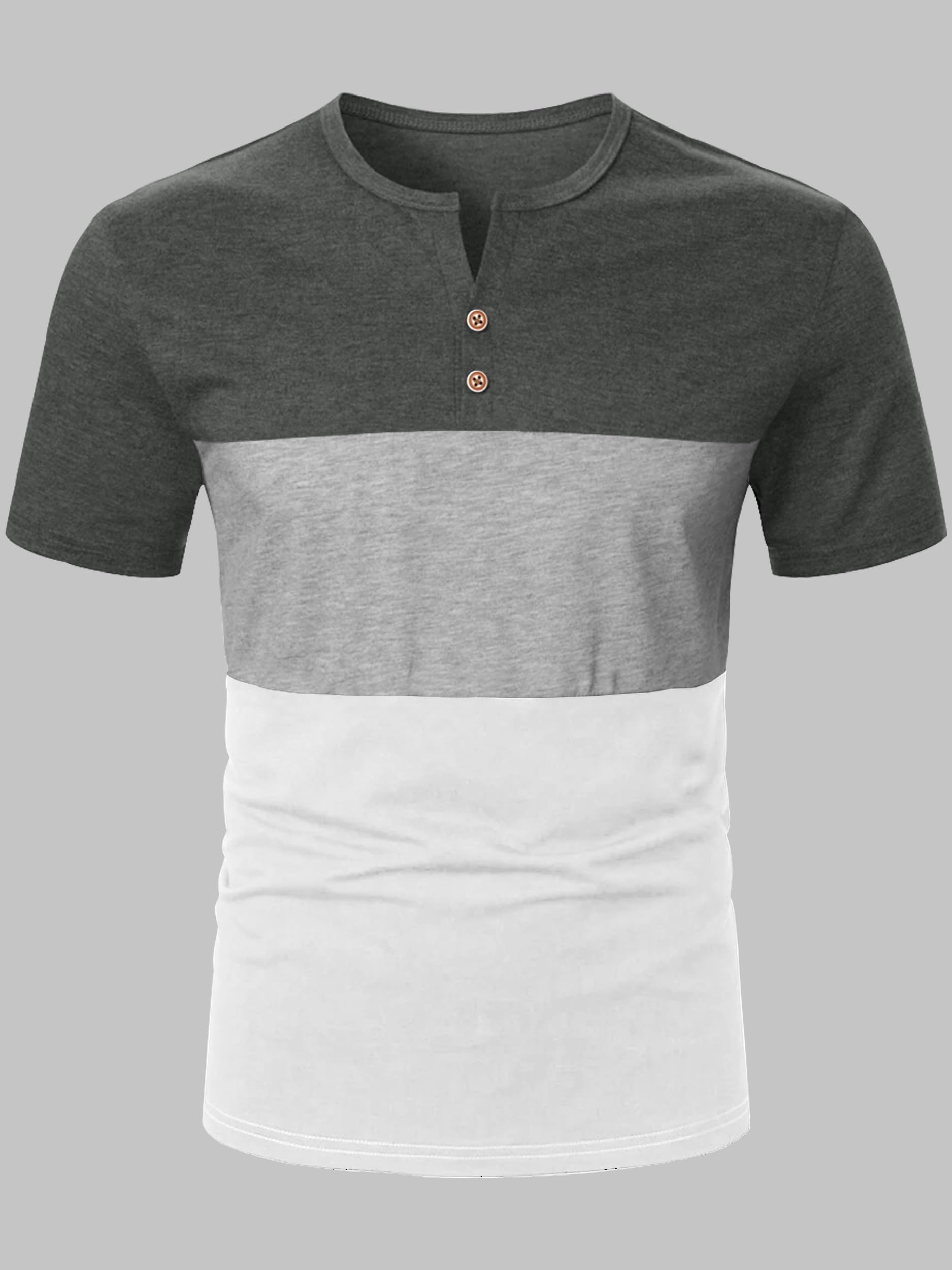 Noble Monk MenS Half Sleeves Henley Neck T-Shirt | Colorblock T-Shirt For Men